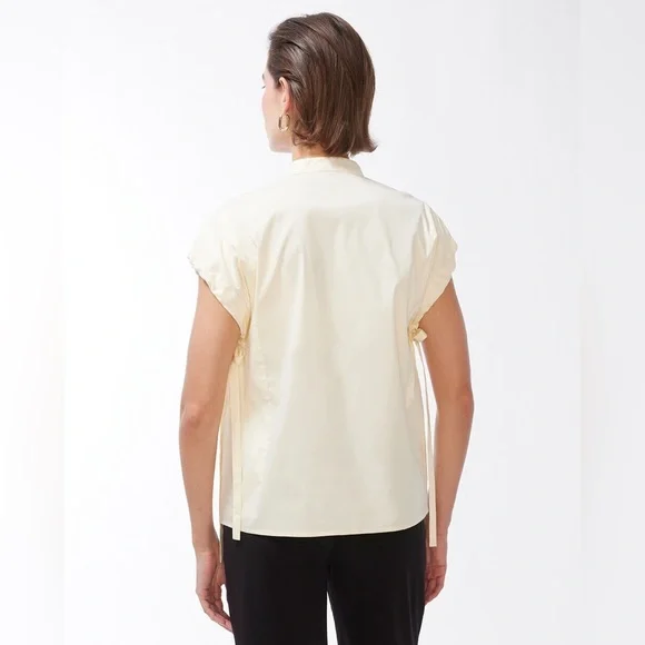 NEW Chico's Black Label Pretty Poplin Neutral Blouse-Size XS-Cream - Picture 3 of 9